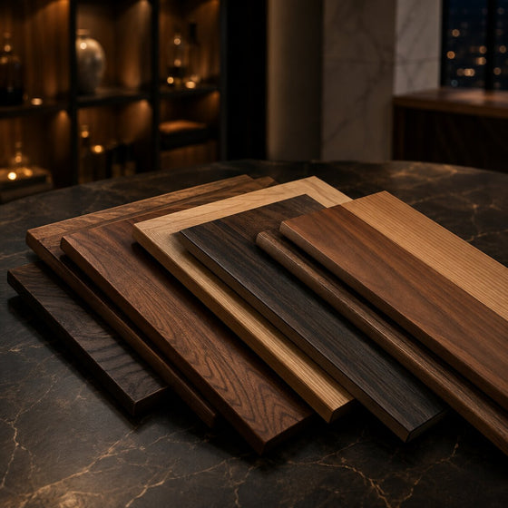 Traditional wood-finish table detail