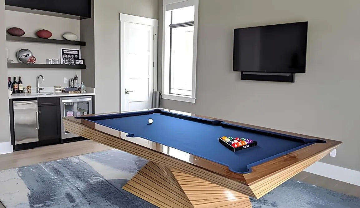 The Nautilus pool table by CB Design in a modern game room